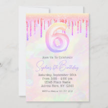 Girly Holographic Pink Glitter Drives 6 Birthday