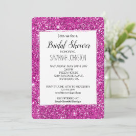 Convite Girly Pink Glitter Sparkle