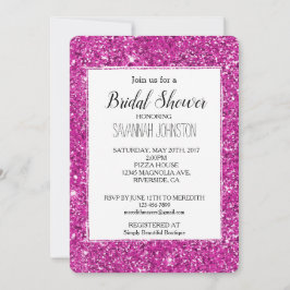 Convite Girly Pink Glitter Sparkle