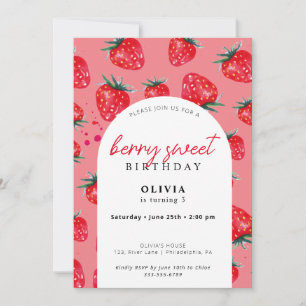 Convite GirlyBerry Sweet Aniversário Primavera Verão Convi