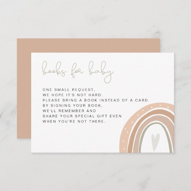 Convite GITA Bohemain Pastel Rainbow Livros Para Baby Invi (Frente/Verso)
