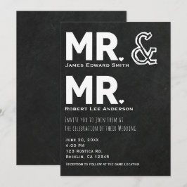Convite Giz de Lousa Casamento Gay Sr. & Sr. Noivado