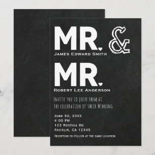 Convite Giz de Lousa Casamento Gay Sr. & Sr. Noivado