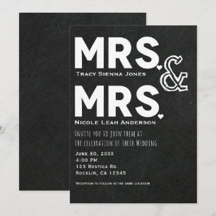 Convite Giz de Lousa Casamento Noivado Sra. & Sra.