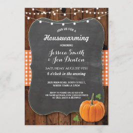 Convite Giz De Pumpkin De Madeira Rústica Do Partido Do Aq