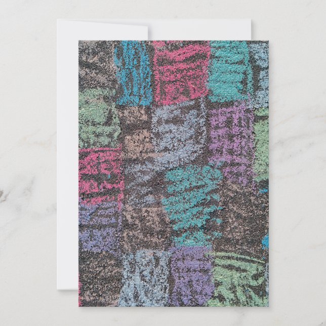 Convite Giz na calçada em roxo branco amarelo (Frente)