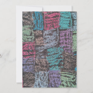 Convite Giz na calçada em roxo branco amarelo