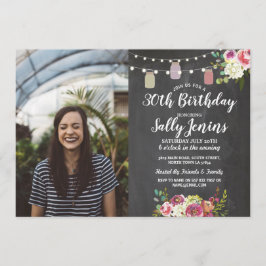 Convite Giz rústico da festa de aniversário da foto dos