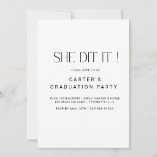 Convite giz simples, Elgante Minimalista preto e branco