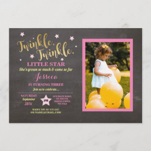 Convite Giz Tinta Twinkle Twinkle Little Star para Festa d