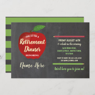 Convite Giz vermelho rústico do professor de Apple da