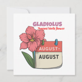 Convite Gladiolus - Flor de Nascimento de Agosto