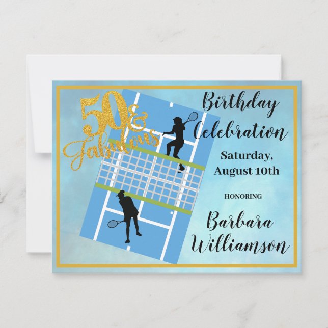 Convite Glam 50 e Fabulosa Tênis (Frente)