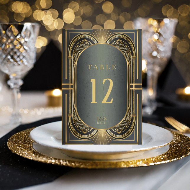 Convite Glam Art Deco Wedding Table Numbers ID1033 (Criador carregado)