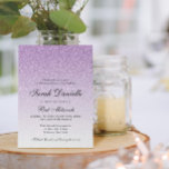 Convite Glam Bat Mitzvah, Glitter Puro Claro<br><div class="desc">Este belo convite apresenta um padrão de brilho e o seu texto personalizado. Use o modelo para adicionar suas informações.</div>