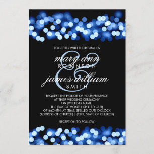 Convite Glam Blue Hollywood do Casamento Elegante