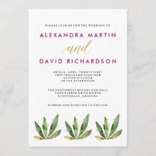 Convite Glam Cactus Wedding