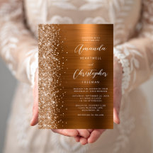 Glam Cobre Metal Brilhante Casamento