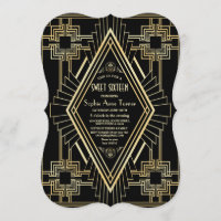 Glam Dourado e Excelente Negro Gatsby Sweet 16