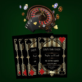 Convite Glam Dourado Gatsby Roaring 20s Wedding (Arranjo 2