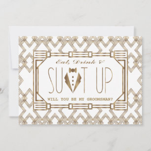 Convite Glam Excelente Gatsby SER MEU PADRINHO DE CASAMENT