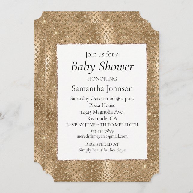 Convite Glam Glitter Cobra (Frente/Verso)