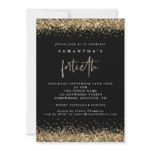 Glam Glitter Dourado Festa de Quadragésimo Preto