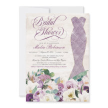 Glam Gown Rustic Floral Lavanda Chá de panela