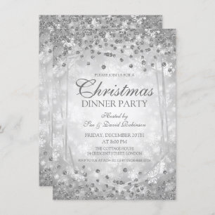 Convite Glam Inverno do Silver Christmas Party