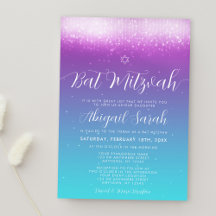Glam Purple Teal Bat Mitzvah