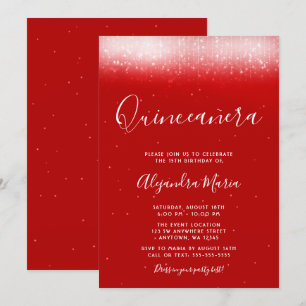 Convite Glam Red Quinceañera