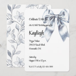 Convite Glam Silver Arco Floral Birthday