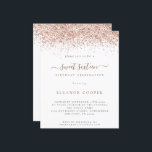 Convite Glam Sweet 16 Brilho Dourado Rosa Orçament<br><div class="desc">Uma alternativa de orçamento com bom custo-benefício em um tamanho menor de 4, 5 x 5, 6” semi-brilho com 110lbs de peso, que tem uma espessura semelhante à de um cartão postal (no entanto, não é adequado para uso como cartão postal). POR FAVOR, OBSERVE que há UM convite por folha....</div>