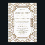 Convite Glam White Dourado Excelente Gatsby 20s Bachelor P<br><div class="desc">Glam,  design de cartão Vintage com um Excelente Gatsby art deco style,  uma velha Hollywood de Roaring,  de 1920,  com capa de folha de ouro falsa e fontes lindas. Use a ferramenta Personalizar para adicionar suas informações. Para mais,  visite por favor a minha Coleção Gatsby do Excelente Glam White.</div>