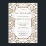 Convite Glam White Dourado Excelente Gatsby 20s Bachelor P<br><div class="desc">Glam,  design de cartão Vintage com um Excelente Gatsby art deco style,  uma velha Hollywood de Roaring,  de 1920,  com capa de folha de ouro falsa e fontes lindas. Use a ferramenta Personalizar para adicionar suas informações. Para mais,  visite por favor a minha Coleção Gatsby do Excelente Glam White.</div>