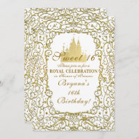 Glam White e Dourado Castelo Real Princesa Sweet 1