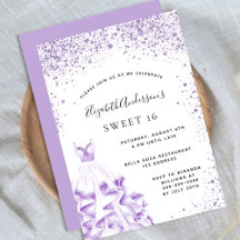 Glama brilhante de 16 roupas brancas violetas