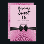 Convite Glama Escuro e Rosa claro Leopard Impressão Sweet<br><div class="desc">Personalizar para o seu evento</div>