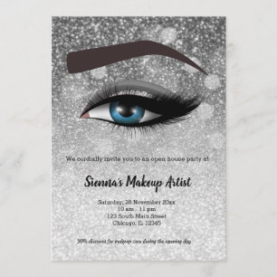 Convite Glama prateado lasca os olhos   maquiador