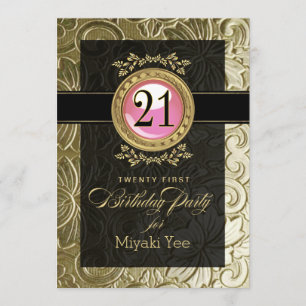 Convite Glamor Elegante - aniversário de 21 anos