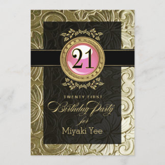 Convite Glamor Elegante - aniversário de 21 anos