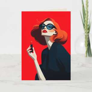 Convite Glamor Retro Vermelho Negrito