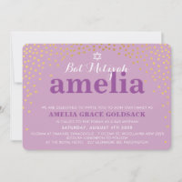 GLAMOROUS BAT MITZVAH, roxo de confete de ouro rús