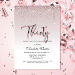 Convite Glamorous Dusty Rose Pink Diamonds 30th Birthday<br><div class="desc">Invite your friends and loved ones to your 30th birthday party with this glamorous dusty rose pink diamonds invitation.</div>