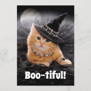 Convite Glamorous Witch Kitten