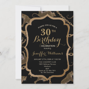 Convite glamour do ouro lepard cheetah              