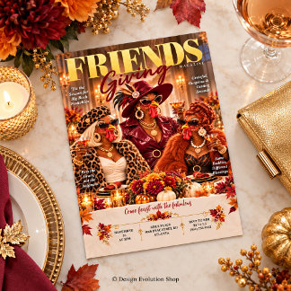 Convite Glamouroso de Friendsgiving para Amigas co