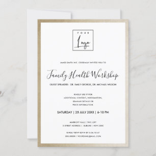 CONVITE GLAMOUROSO OURO FOLHA FALSA OFICINA DE LOGO EVENTO