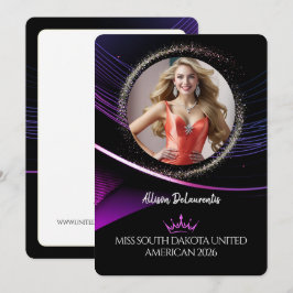 Convite Glimmer Dust Premium Pageant Promo Card