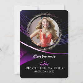 Convite Glimmer Dust Premium Pageant Promo Card